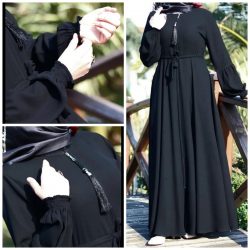 FRONT ZIP ELASTIC SLEEVES BLACK