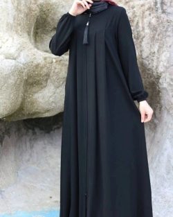 Simple zipper abaya