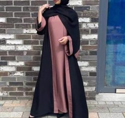 PINK SHRUG ABAYA